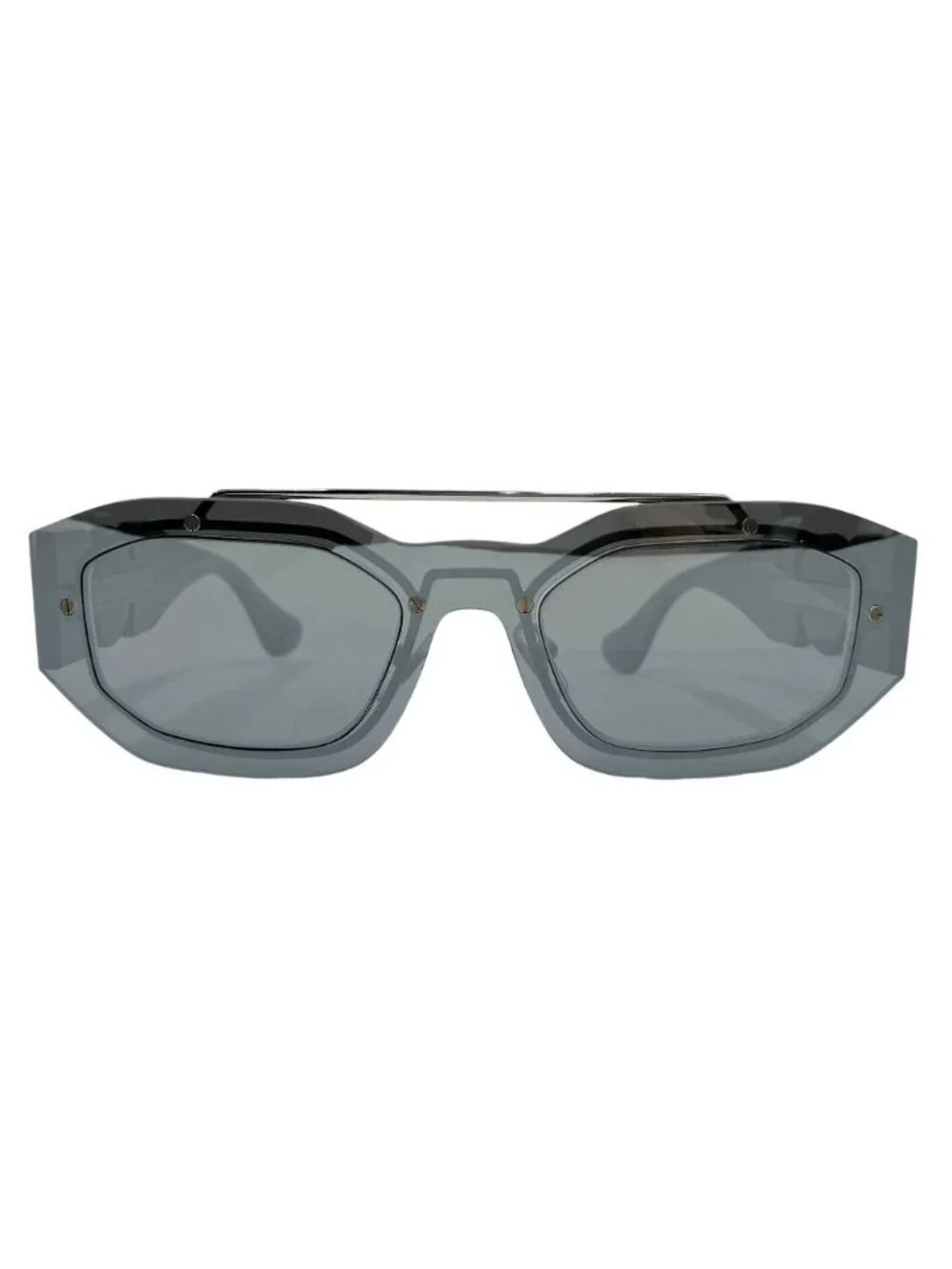 Versace Clear Sunglasses Eyewear Medusa Two Bridge 51 Gray